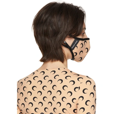 Marine Serre Tan & Black Allover Moon Daily Wear Mask In 09 All Over