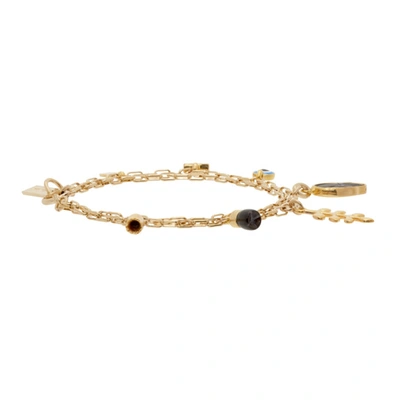 Shop Isabel Marant Gold & Black It's All Right Bracelet In 01bk Black