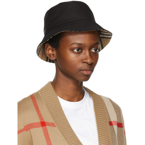 Burberry Beige Icon Stripe Reversible Bucket Hat
