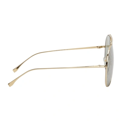 Shop Fendi Gold ' Forever' Aviator Sunglasses In 0pef Gold
