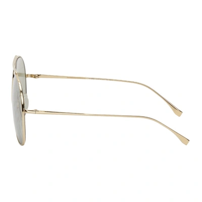 Shop Fendi Gold ' Forever' Aviator Sunglasses In 0pef Gold