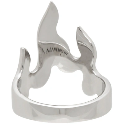 Shop Alan Crocetti Silver 'flame' Ring In Rhodium
