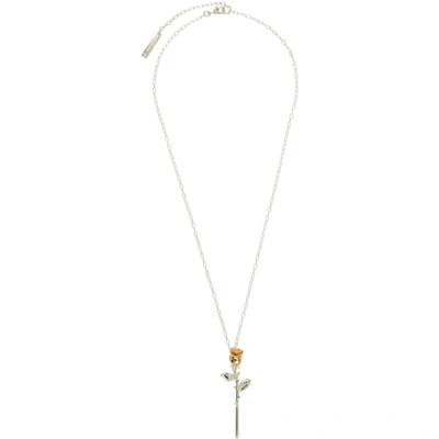 Shop Ambush Ssense Exclusive Silver Rose Charm Necklace