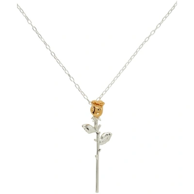 Shop Ambush Ssense Exclusive Silver Rose Charm Necklace