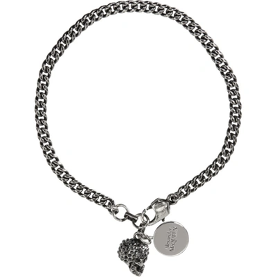 Shop Alexander Mcqueen Silver Skull Bracelet In 1177 0446