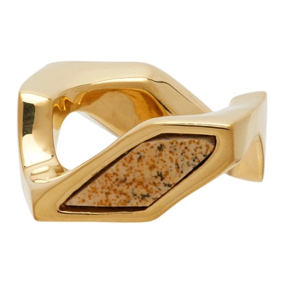 Shop Givenchy Gold Jasper Ring In 710 Gold Yellow