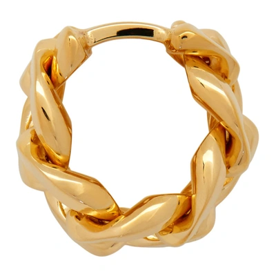 Shop Bottega Veneta Gold Chain Ring In 8120 Yellow