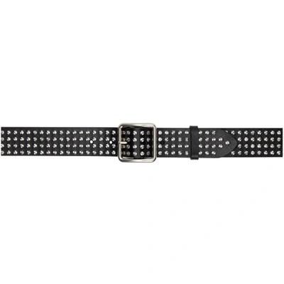 Shop Alexander Mcqueen Black Studded Belt In 1000 Black