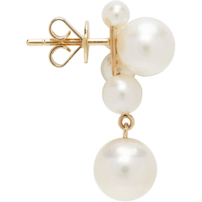 Shop Sophie Bille Brahe Gold Pearl Federico Single Earring In Yellow Gold