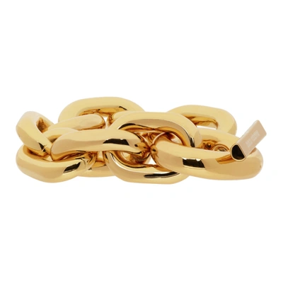 Shop Paco Rabanne Gold Xl Link Bracelet In P710 Gold