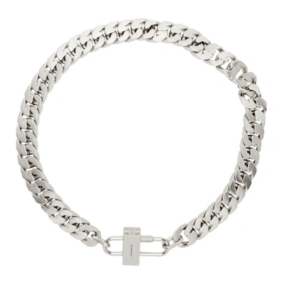 Shop Givenchy Silver Small G Chain Lock Necklace In 040 Silvery