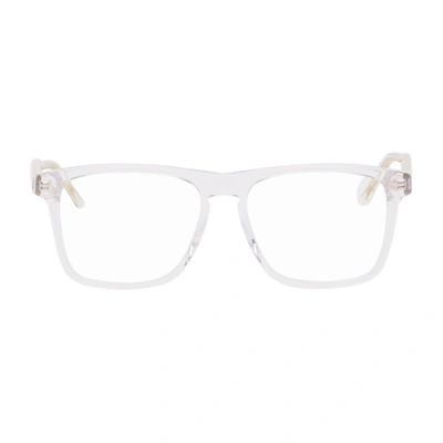 Shop Gucci Clear Acetate Square Glasses In 005 Clear