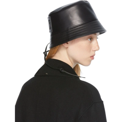 Shop Loewe Black Calfskin Bucket Hat In 1100 Black