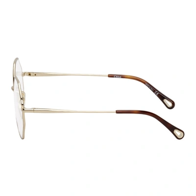 Shop Chloé Gold Joni Octagonal Glasses In 004 Gold