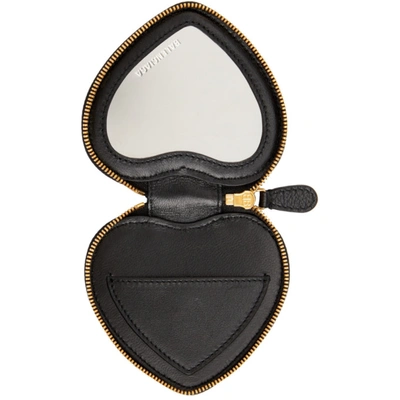 Shop Balenciaga Black Cash Heart Mirror Keychain In 1090 Black