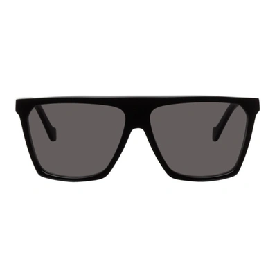 Shop Loewe Black Square Mask Sunglasses In 01a Shiny Black Fron