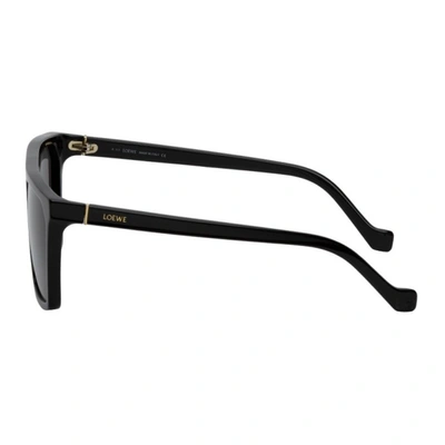 Shop Loewe Black Square Mask Sunglasses In 01a Shiny Black Fron