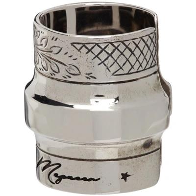 Shop Alexander Mcqueen Silver Stacked Ring In 0446 0911