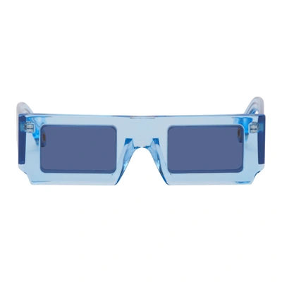 Shop Jacquemus Blue 'les Lunettes Soleil' Sunglasses