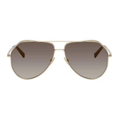 Shop Givenchy Gold Gv 7185 Sunglasses In 0j5g Gold