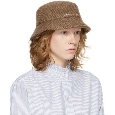 Shop Isabel Marant Brown Wool Denji Bucket Hat In 50cm Camel