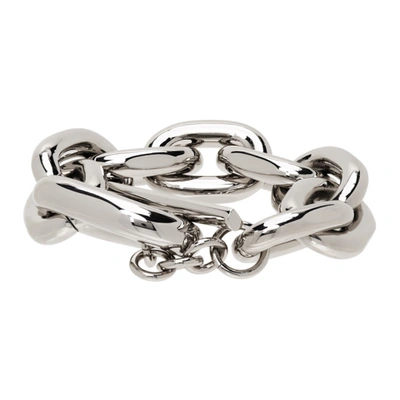 Shop Rabanne Silver Xl Link Bracelet In P040 Silver