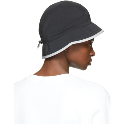 Shop Nike Black Dri-fit Perforated Running Bucket Hat In 010 Black