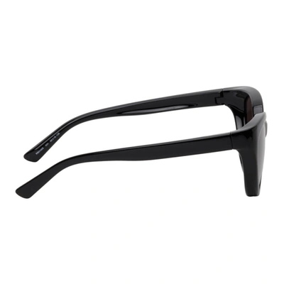 Shop Balenciaga Black Side Cat Sunglasses In 001 Black