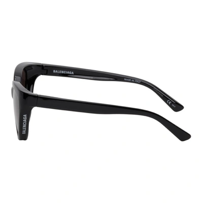 Shop Balenciaga Black Side Cat Sunglasses In 001 Black