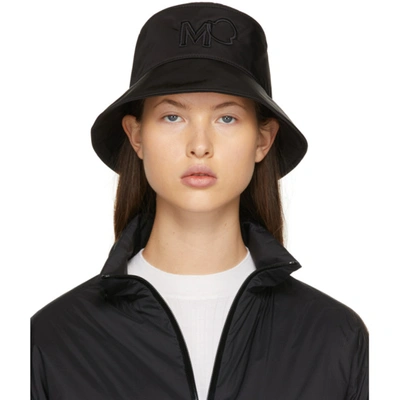 Shop Moncler Black Gabardine Bucket Hat In 999 Black