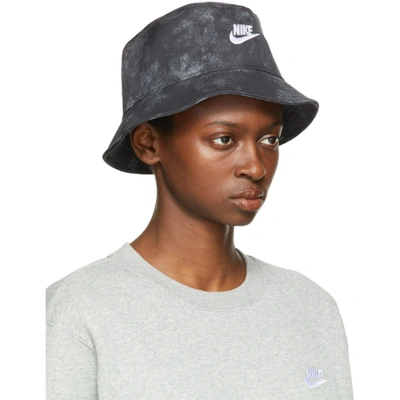 Shop Nike Black Sportswear Tie-dye Bucket Hat In 010 Black