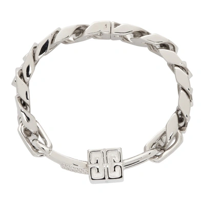 Shop Givenchy Silver G Chain Lock Bracelet In 040 Silvery