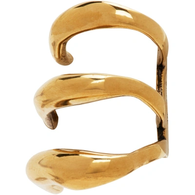 Shop Alexander Mcqueen Gold Triple Ear Cuff In 0448 Gold
