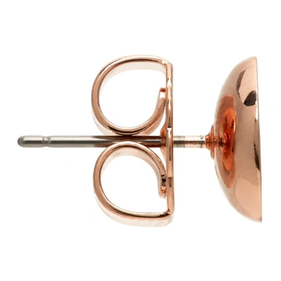 MARC JACOBS ROSE GOLD & PINK 'THE MEDALLION' STUD EARRINGS 
