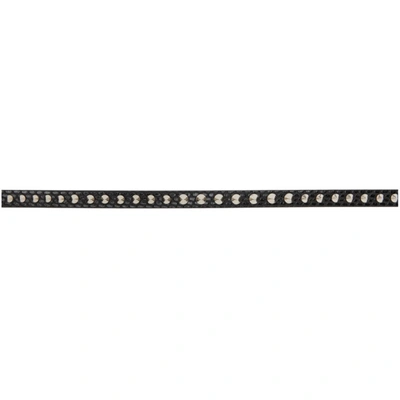 Shop Christian Louboutin Black Snake Loubispikes Belt In Bk65 Black