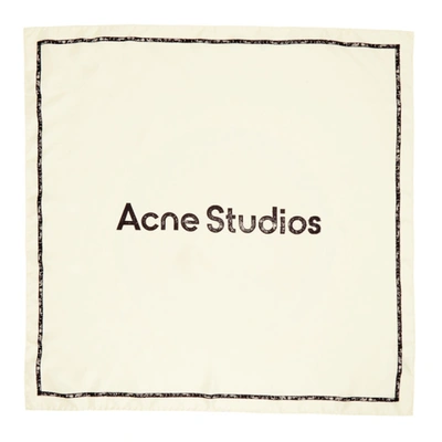 Shop Acne Studios Off-white Branded Scarf In Aef Ivory White
