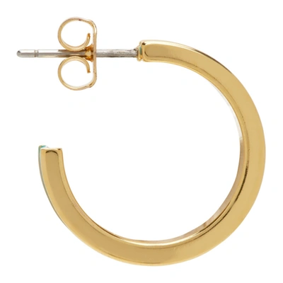 Shop Isabel Marant Gold & Green Casablanca Loop Earrings In 30pa Pacific