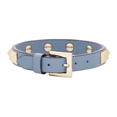 Shop Valentino Blue  Garavani Rockstud Bracelet In 56y Niagara