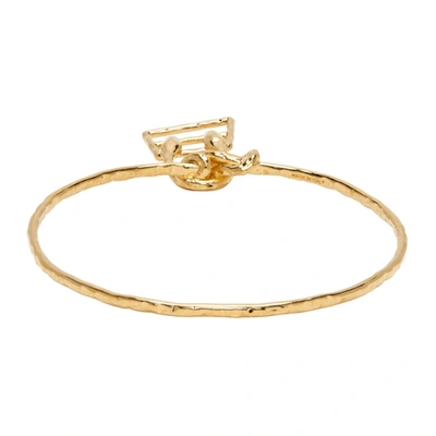 Shop Jacquemus Gold La Montagne 'le Bracelet Chiquita' Bracelet In 280 Gold