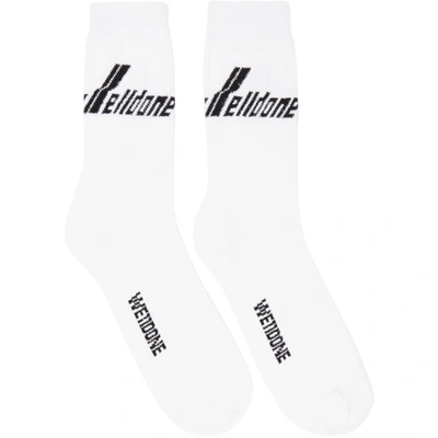 Shop We11 Done Two-pack Black & White Logo Socks In Black/white