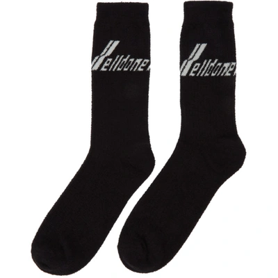 Shop We11 Done Two-pack Black & White Logo Socks In Black/white
