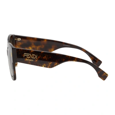 Shop Fendi Brown 'forever ' Roma Sunglasses In 02vm Hvn Pt