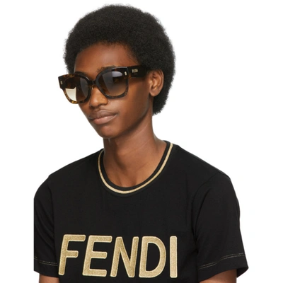 Shop Fendi Brown 'forever ' Roma Sunglasses In 02vm Hvn Pt