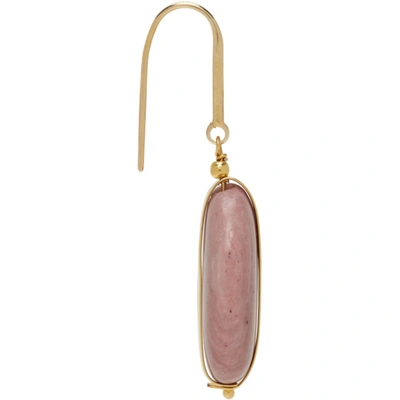 Shop Isabel Marant Gold & Pink Stones Earrings In 40rw Rosewood