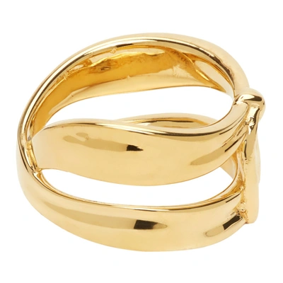 Shop Jean Paul Gaultier Ssense Exclusive Gold Alan Crocetti Edition Double Wrap Bandana Ring In 92-gold