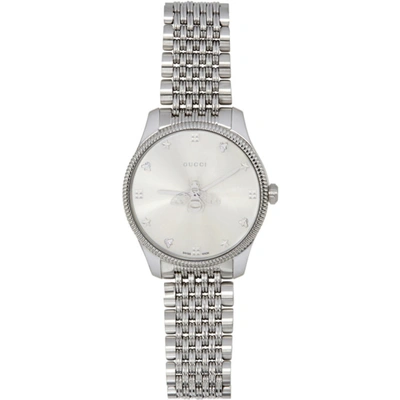 Shop Gucci Silver G-timeless Watch In 1402 Silver