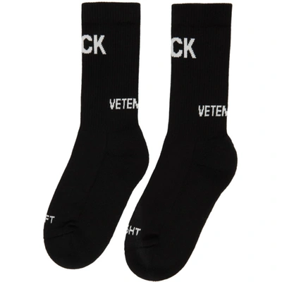 Shop Vetements Black 'fuck' Socks
