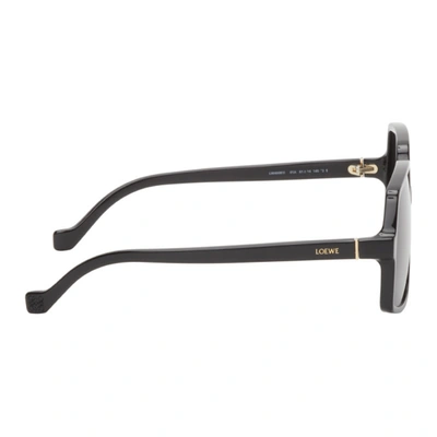 Shop Loewe Black Thin Pentagon Sunglasses In 01a Shiny Black Fron