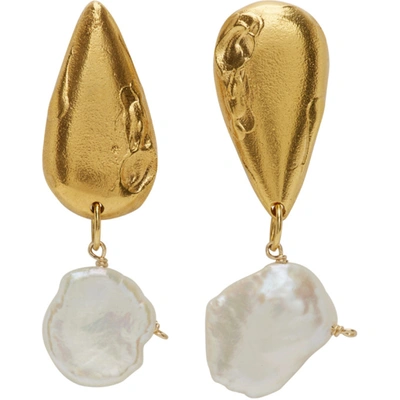 Shop Alighieri Gold Pearl 'the Fear And The Desire' Earrings