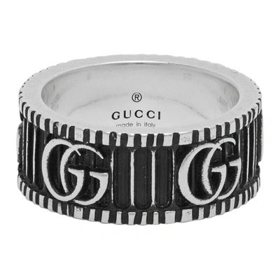 Shop Gucci Silver Gg Marmont Ring